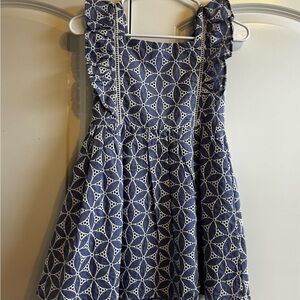 Janie and Jack Navy and White Geometric Dress